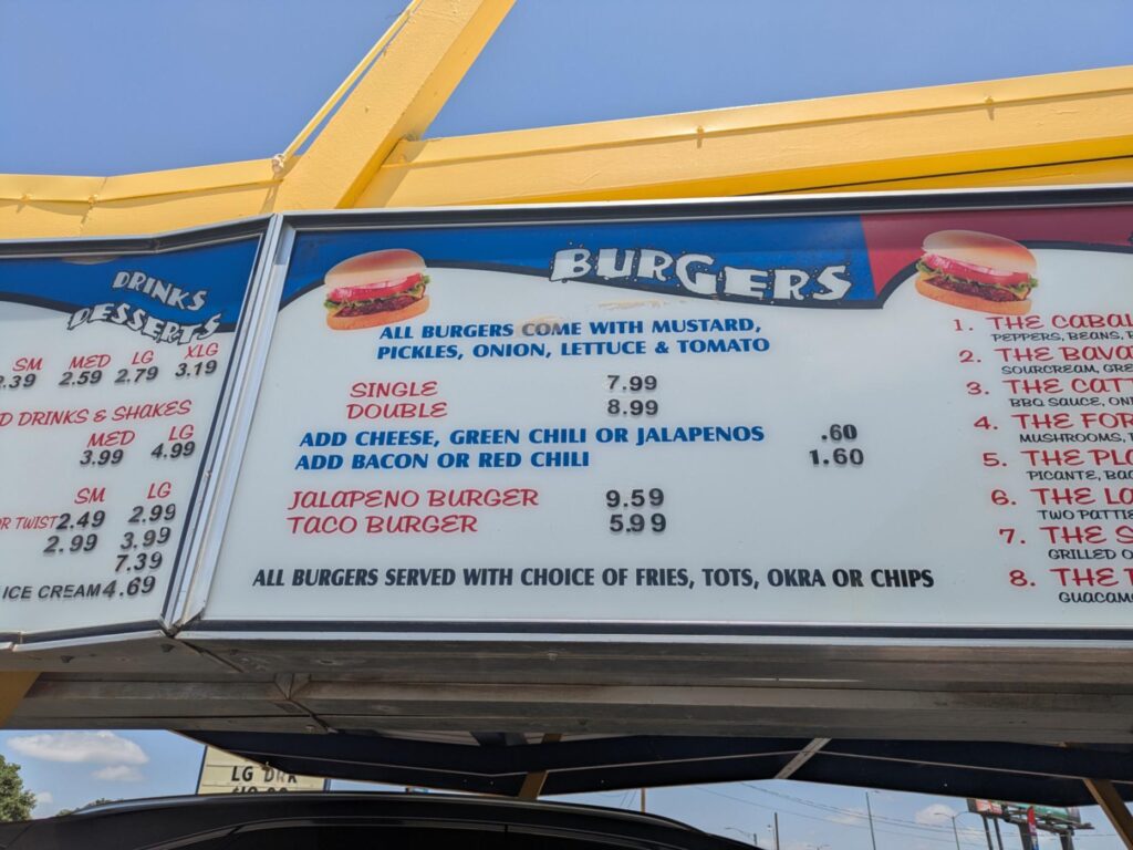 Twin Cronnie Drive-In Menu 2